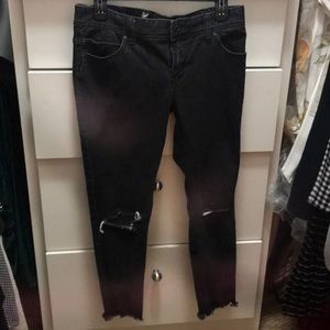 Free people ripped black jeans gently worn
